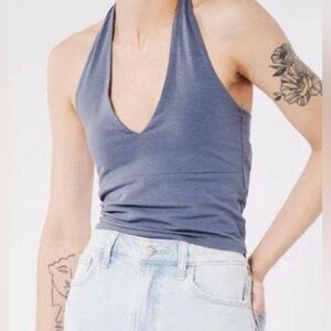 Hollister halter neck blue womens tank top